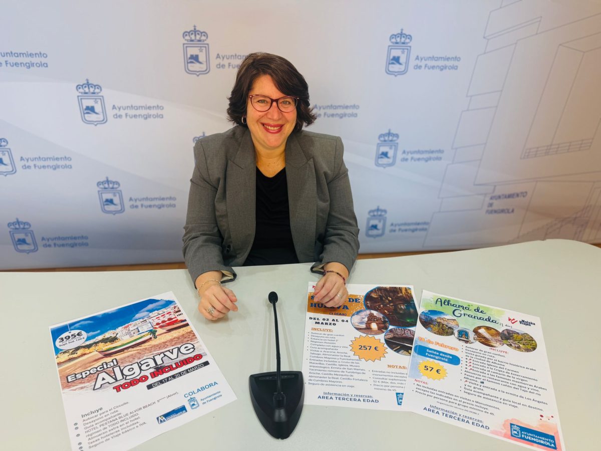 Bornos, Alhama de Granada o el Algarve: Fuengirola presenta sus viajes para mayores en 2026 - Cristina Bornao presenta los proximos viajes del Area de Tercera Edad Viajes mayores