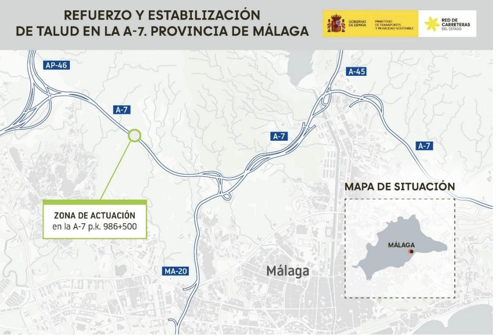 Transportes aprueba 2,9 millones para reforzar un talud en la A-7 en Málaga - Captura de pantalla 2026 02 19 a las 14.33.02 talud A7