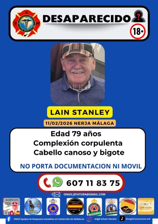 Buscan a Lain, un ciudadano británico de 79 años desaparecido en Nerja - Cartel desaparecido Nerja Buscan a Lain, un ciudadano británico de 79 años desaparecido en Nerja - Cartel desaparecido Nerja