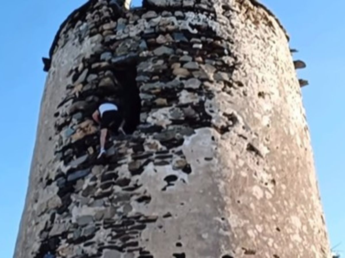 El joven fuengiroleño Nico Tricker sufre una aparatosa caída tras escalar una torre de gran altura - caida nico tricker caida nico tricker