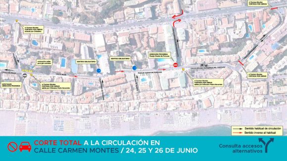 El Ayuntamiento de Torremolinos reorganiza el tráfico por obras en Carmen Montes - Torremolinos calle Torremolinos habilita desvíos por el cierre temporal de Carmen Montes