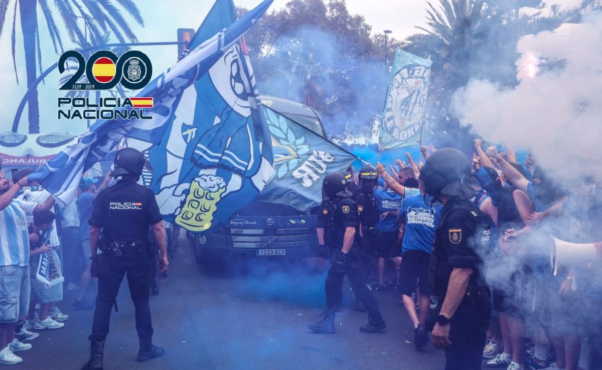 Lo que no se vio del Málaga-Las Palmas: así fue el operativo de la Policía Nacional contra la reventa de entradas - imagen autobus policia nacional malaga cf imagen autobus policia nacional malaga cf