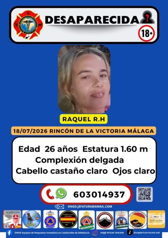 Buscan a Raquel, una joven de 26 años desaparecida en Rincón de la Victoria - Cartel Raquel R. H Buscan a Raquel, una joven de 26 años desaparecida en Rincón de la Victoria - Cartel Raquel R. H