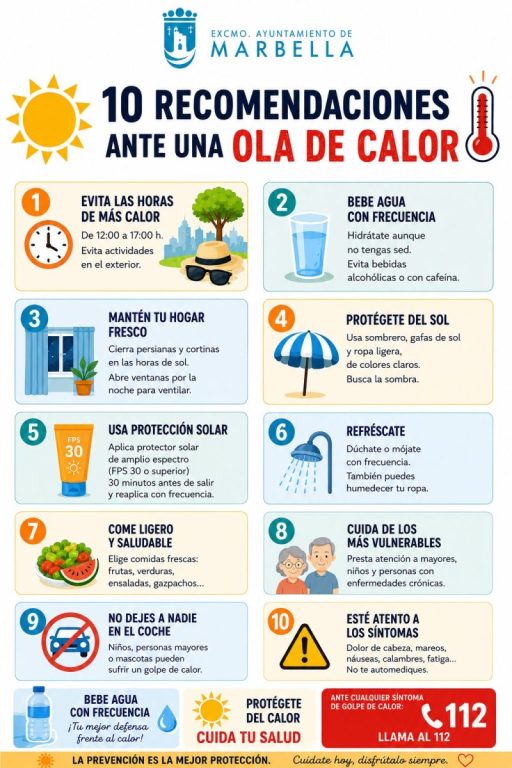Marbella activa el Plan de Emergencias en prealerta por el aviso naranja de altas temperaturas - Ola Calor Marbella Marbella activa el Plan de Emergencias en prealerta por el aviso naranja de altas temperaturas - Ola Calor Marbella