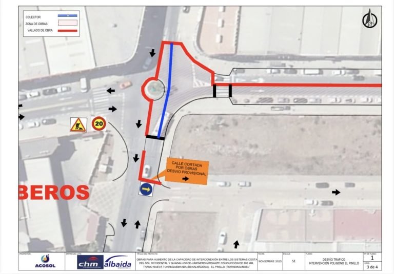 Cortes y desvíos de tráfico en el Polígono El Pinillo, en Torremolinos, por las obras de la Autovía del Agua - mapa cortes trafico acosol Cortes y desvíos de tráfico en el Polígono El Pinillo, en Torremolinos, por las obras de la Autovía del Agua - mapa cortes trafico acosol