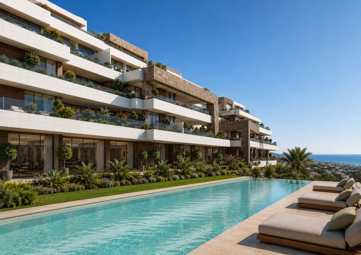 Balcón del Mediterráneo: una forma distinta de mirar al mar en Estepona - piscina promocion gilmar estepona Balcón del Mediterráneo: una forma distinta de mirar al mar en Estepona - piscina promocion gilmar estepona