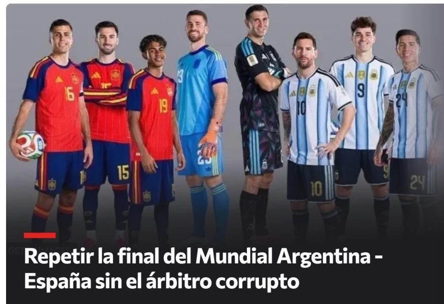 Recogen firmas para repetir la final Argentina-España, esta vez con un árbitro que les guste más - recogida firmas espana argentina e1784736374729 recogida firmas españa argentina