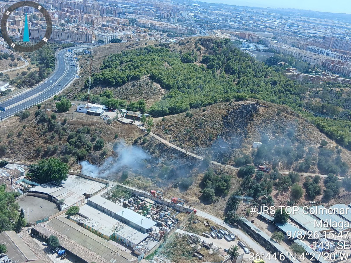 Declarado un incendio forestal en el Monte de la Tortuga de Málaga - Incendio Monte de la Tortuga Incendio en el Monte de la Tortuga en Málaga