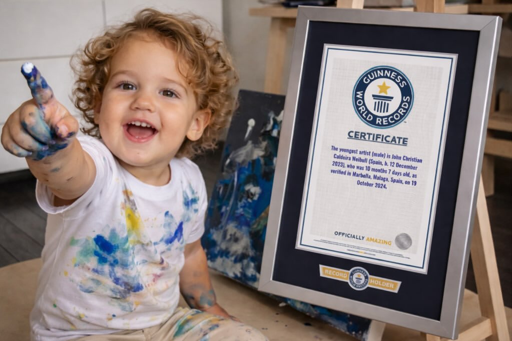 John Christian, el niño de Marbella que logró un récord Guinness antes de cumplir un año, prepara una exposición en Suecia - John Christian Caldeira Weibull bebe marbella record guinness John Christian, el niño de Marbella que logró un récord Guinness antes de cumplir un año, prepara una exposición en Suecia