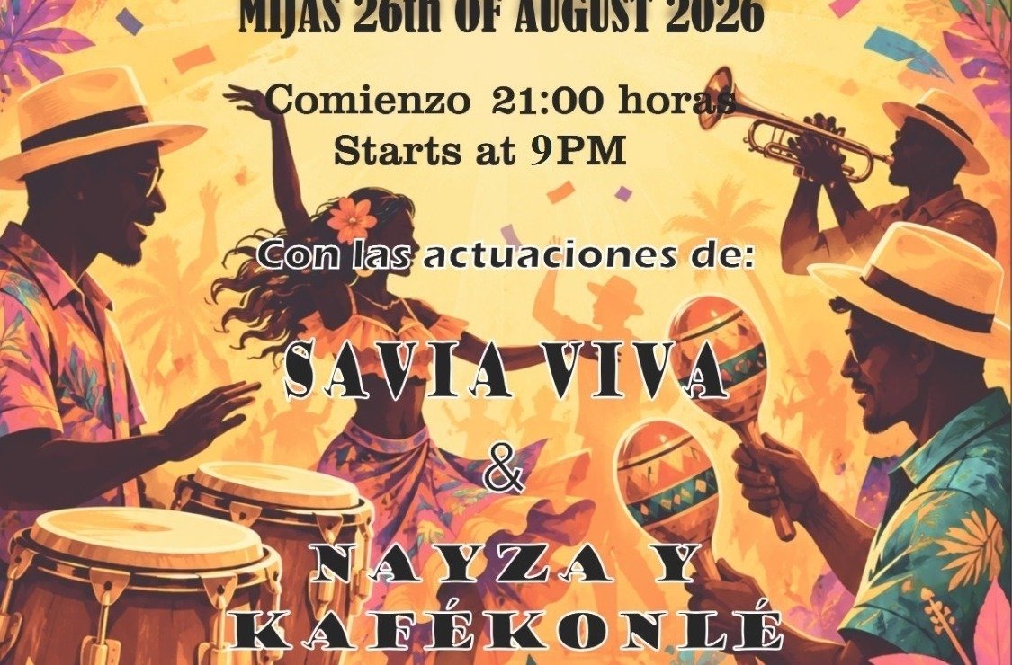 La Cala de Mijas bailará al ritmo de Cuba y el Caribe con una nueva Noche Latina - Modelo NP Mijas copia Detalle del cartel anunciador de este evento